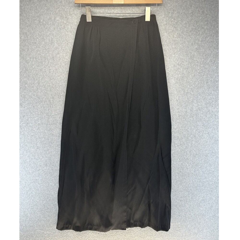 Lloyd Williams Vintage Womens Skirt Size 6 Black Long Lightweight Wrap Skirt